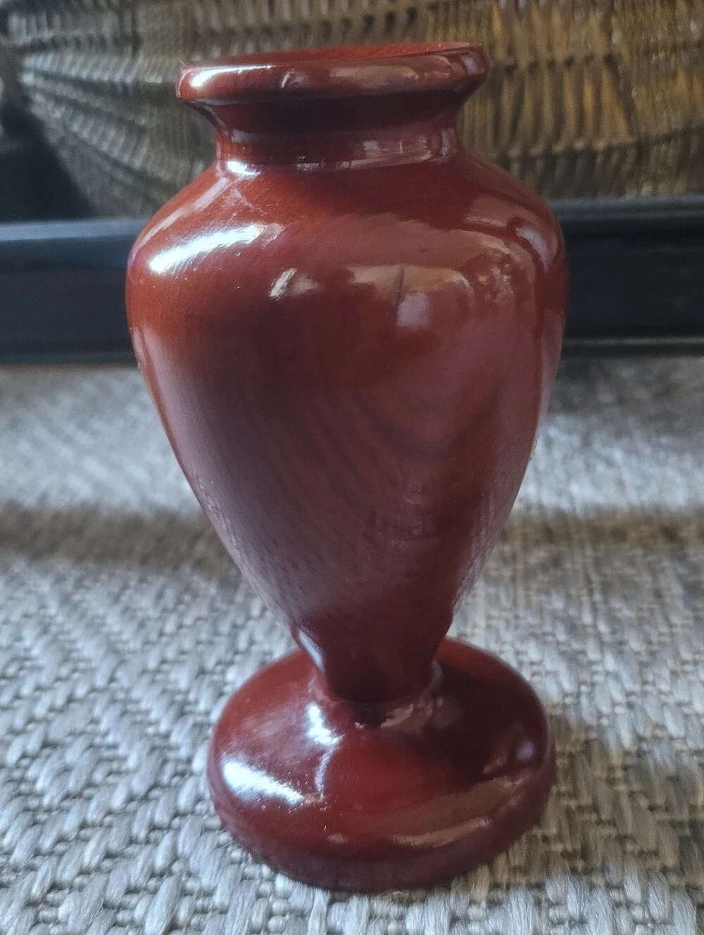 Vintage Spanish Hand-Turned Wood Bud Vase – Artesanía de Guipúzcoa Basque Art
